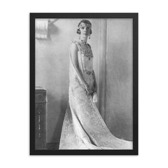 Princess Mafalda of Savoy framed print on a plain backdrop in size 18"x24".