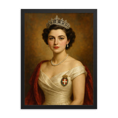 Princess Mafalda of Savoy framed print on a plain backdrop in size 18"x24".