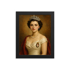 Princess Mafalda of Savoy framed print on a plain backdrop in size 8"x10".