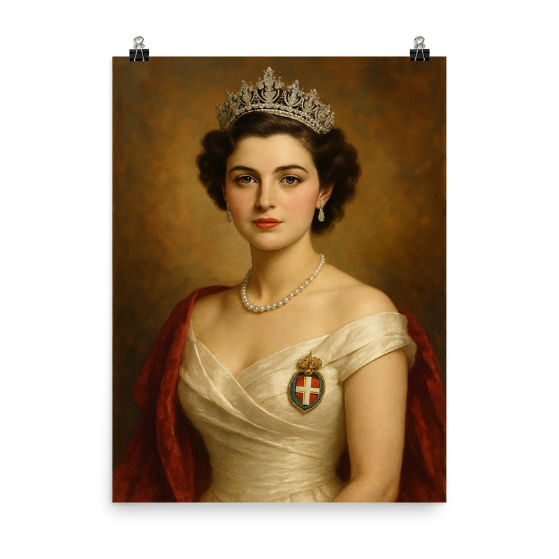 Princess Mafalda of Savoy poster on a plain backdrop in size 8