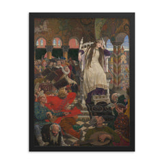 Princess Nesmeyana by Viktor Vasnetsov, 1916 framed print on a plain backdrop in size 18"x24".
