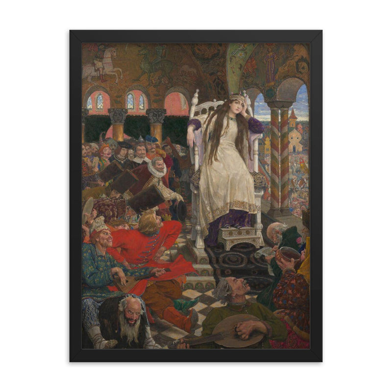 Princess Nesmeyana by Viktor Vasnetsov, 1916 framed print on a plain backdrop in size 18
