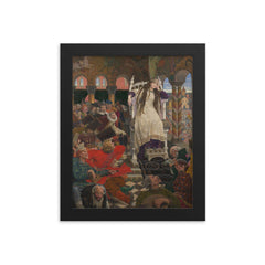 Princess Nesmeyana by Viktor Vasnetsov, 1916 framed print on a plain backdrop in size 8"x10".