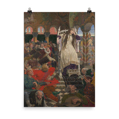 Princess Nesmeyana by Viktor Vasnetsov, 1916 poster on a plain backdrop in size 8"x10".