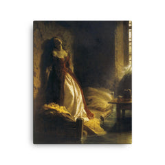 Princess Tarakanova by Konstantin Flavitsky, 1864 canvas print on a plain backdrop in size 16"x20".