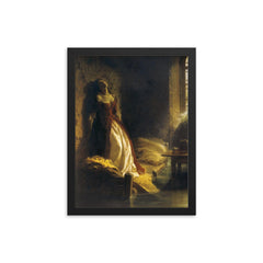 Princess Tarakanova by Konstantin Flavitsky, 1864 framed print on a plain backdrop in size 12"x16".