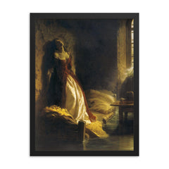 Princess Tarakanova by Konstantin Flavitsky, 1864 framed print on a plain backdrop in size 18"x24".