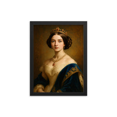 Princess Victoria of Saxe Coburg and Gotha framed print on a plain backdrop in size 12"x16".