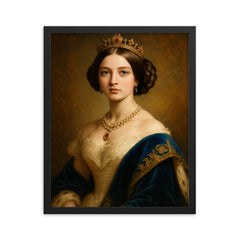Princess Victoria of Saxe Coburg and Gotha framed print on a plain backdrop in size 16"x20".