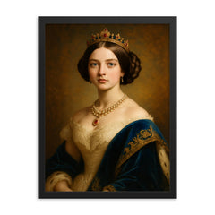 Princess Victoria of Saxe Coburg and Gotha framed print on a plain backdrop in size 18"x24".