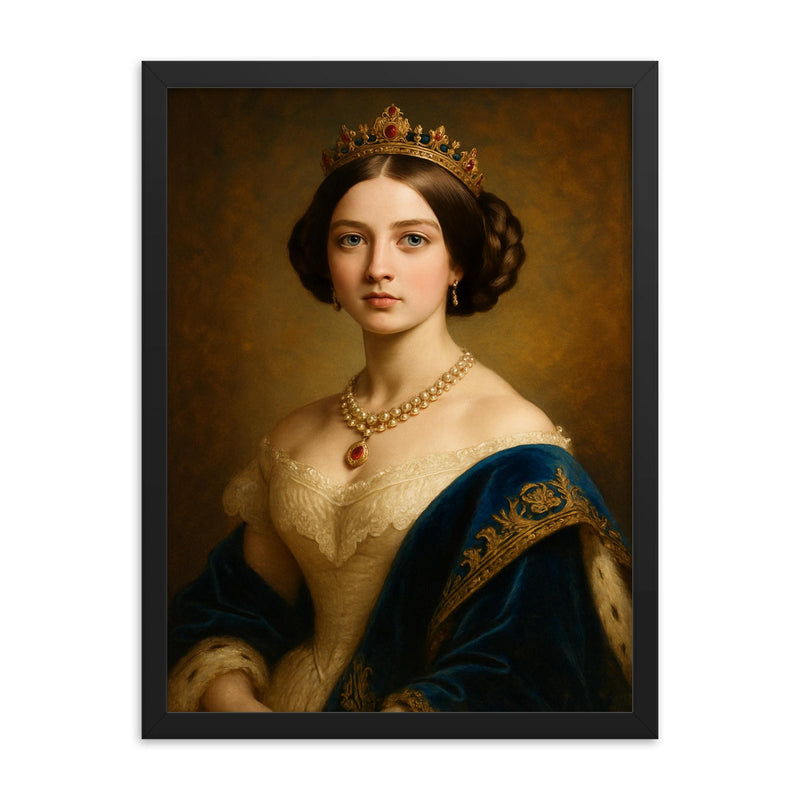 Princess Victoria of Saxe Coburg and Gotha framed print on a plain backdrop in size 18