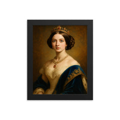 Princess Victoria of Saxe Coburg and Gotha framed print on a plain backdrop in size 8"x10".