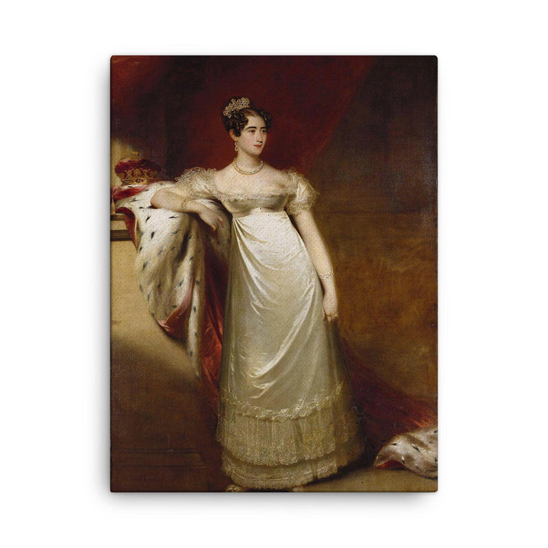 Princess Wilhelmina of Hesse-Kassel canvas print on a plain backdrop in size 18