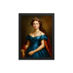 Princess Wilhelmina of Hesse Kassel framed print on a plain backdrop in size 12"x16".