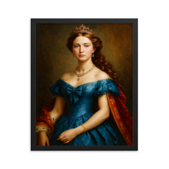 Princess Wilhelmina of Hesse Kassel framed print on a plain backdrop in size 16"x20".