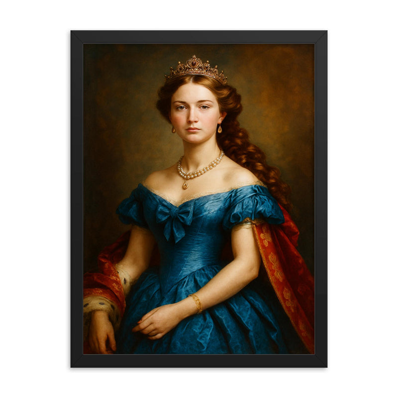 Princess Wilhelmina of Hesse Kassel framed print on a plain backdrop in size 18