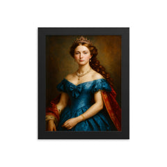 Princess Wilhelmina of Hesse Kassel framed print on a plain backdrop in size 8"x10".