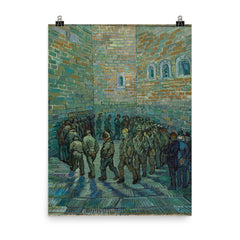 Prisoners' Round by Vincent van Gogh, 1890 poster on a plain backdrop in size 8"x10".