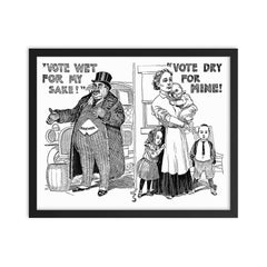 Prohibitionist Propaganda Poster, Late 1910s framed print on a plain backdrop in size 16"x20".