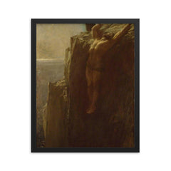 Prometheus by Briton Riviere framed print on a plain backdrop in size 16"x20".