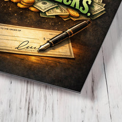 Protect your mind like it signs your paychecks metal print mockup
