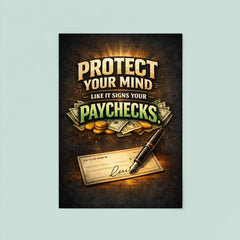 Protect your mind like it signs your paychecks poster 8