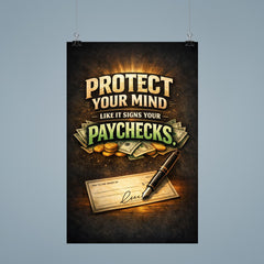 Protect your mind like it signs your paychecks poster 9