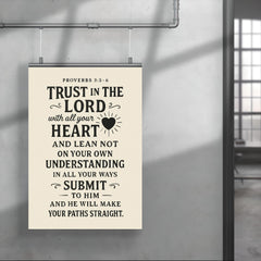Proverbs 35 6 Trust in the LORD with all your heart and lean not on your own understanding in all your ways submit to him and he will make your paths straight poster 4
