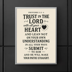 Proverbs 35 6 Trust in the LORD with all your heart and lean not on your own understanding in all your ways submit to him and he will make your paths straight poster 5