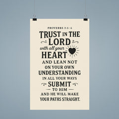Proverbs 35 6 Trust in the LORD with all your heart and lean not on your own understanding in all your ways submit to him and he will make your paths straight poster 9