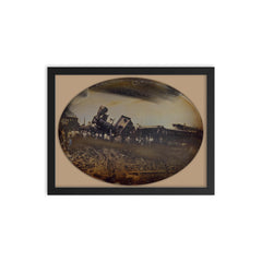 Providence and Worcester Railroad Train Wreck, Rhode Island, August 1853 framed print on a plain backdrop in size 12"x16".