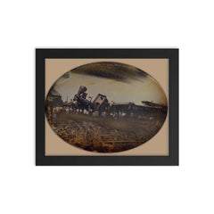 Providence and Worcester Railroad Train Wreck, Rhode Island, August 1853 framed print on a plain backdrop in size 8"x10".