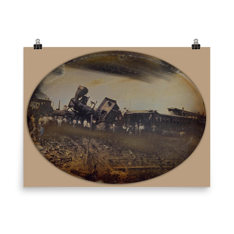 Providence and Worcester Railroad Train Wreck, Rhode Island, August 1853 poster on a plain backdrop in size 8