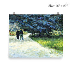 Public Garden with Couple and Blue Fir Tree by Vincent van Gogh, 1888 poster 2