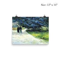 Public Garden with Couple and Blue Fir Tree by Vincent van Gogh, 1888 poster 3