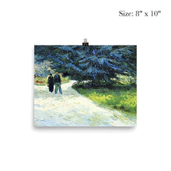 Public Garden with Couple and Blue Fir Tree by Vincent van Gogh, 1888 poster 4