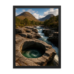 Punch Bowl of the Quoich Scotland framed print on a plain backdrop in size 18"x24".