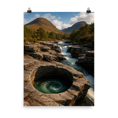 Punch Bowl of the Quoich Scotland poster on a plain backdrop in size 8"x10".