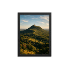 Puy de Dome France framed print on a plain backdrop in size 12"x16".