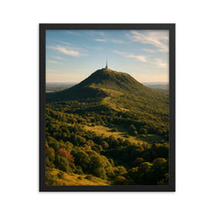 Puy de Dome France framed print on a plain backdrop in size 16"x20".