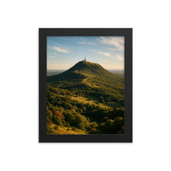 Puy de Dome France framed print on a plain backdrop in size 8"x10".