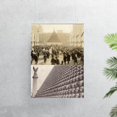 Pyramid of 85,000 Captured German Helmets in New York, 1919 poster 7