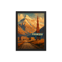 Pyramiden Svalbard Norway framed print on a plain backdrop in size 12"x16".
