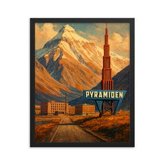 Pyramiden Svalbard Norway framed print on a plain backdrop in size 16"x20".
