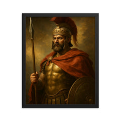 Pyrrhus of Epirus framed print on a plain backdrop in size 16"x20".