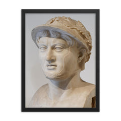 Pyrrhus of Epirus framed print on a plain backdrop in size 18"x24".