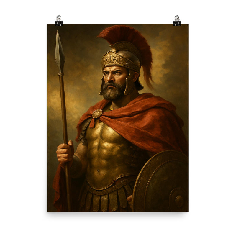 Pyrrhus of Epirus poster on a plain backdrop in size 8