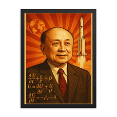 Qian Xuesen framed print on a plain backdrop in size 18"x24".