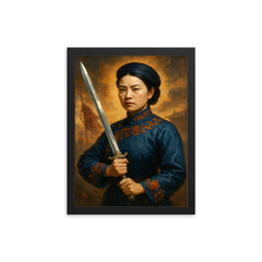 Qiu Jin framed print on a plain backdrop in size 12"x16".