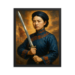 Qiu Jin framed print on a plain backdrop in size 16"x20".